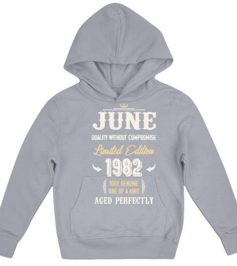 June 1982 Vintage Birthday Present Kids Hoodie
