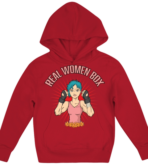 Real Women Box Boxing Quote And Vintage Boxer Kids Hoodie