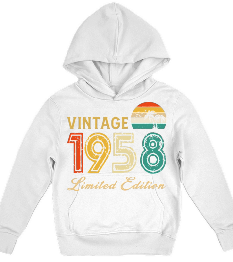 Vintage 1958 Limited Edition Made In 1958 Birthday Kids Hoodie