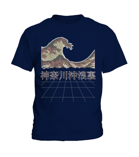 Japanese Vintage Retro Great Wave off Kanagawa Kids T-Shirt