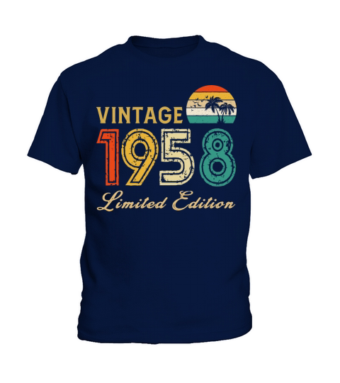 Vintage 1958 Limited Edition Made In 1958 Birthday Kids T-Shirt