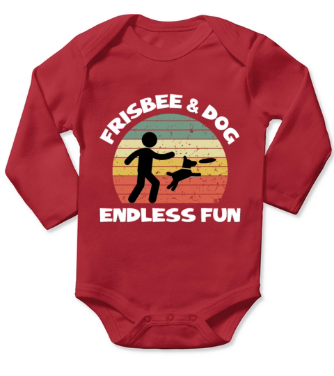 Frisbee And Dog Frisbee Quote Funny Long Sleeve Baby One-Piece