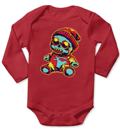 Horror Scary Bear Halloween Phantom Fuzz Long Sleeve Baby One-Piece