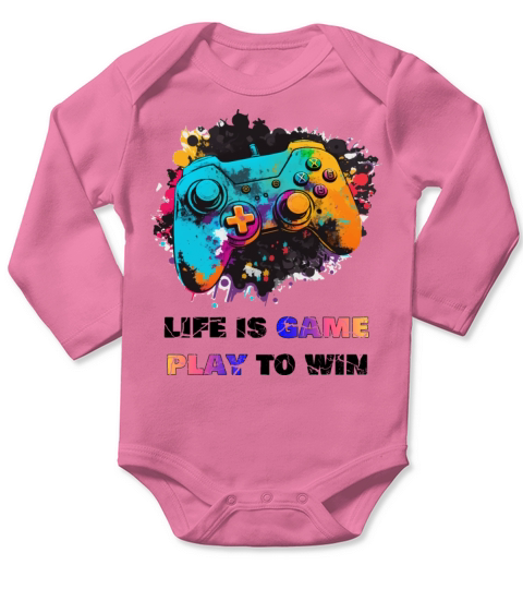 Life is game play to win Long Sleeve Baby One-Piece