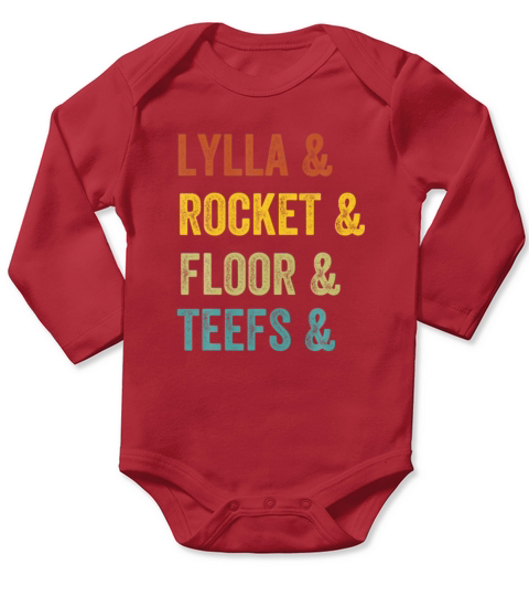 Lylla And Rocket And Floor And Teefs Retro Long Sleeve Baby One-Piece
