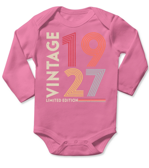 Vintage Birthday Original Gift Idea 1927 Long Sleeve Baby One-Piece