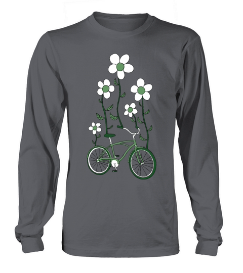 bike flowers shirt Long sleeved Unisex