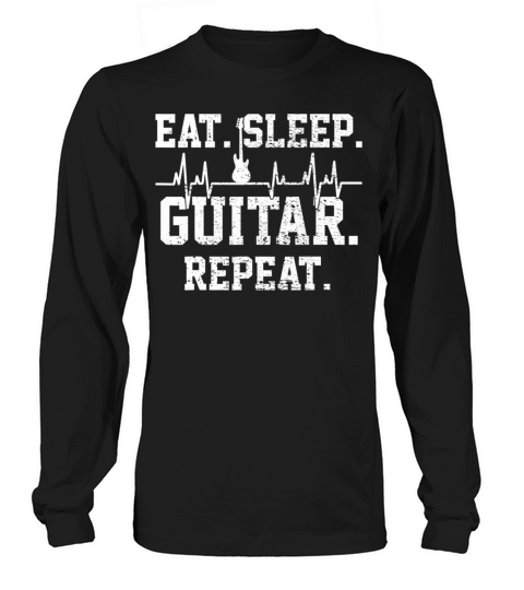 Guitar Music Player Vintage Heartbeat Long sleeved Unisex