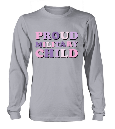 Proud Military Child Groovy purple up For Long sleeved Unisex