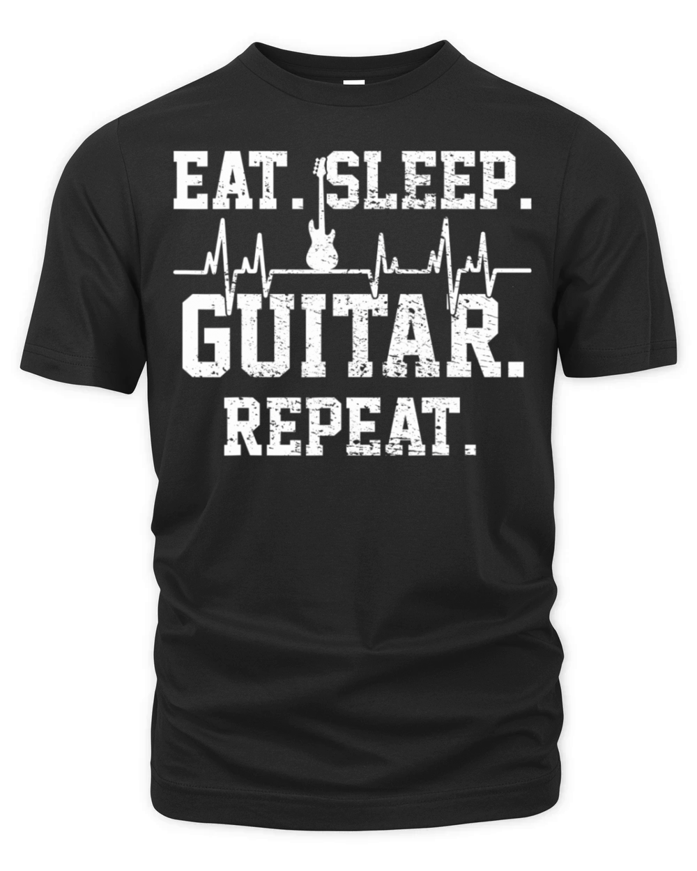 Guitar Music Player Vintage Heartbeat Organic Unisex T-shirt