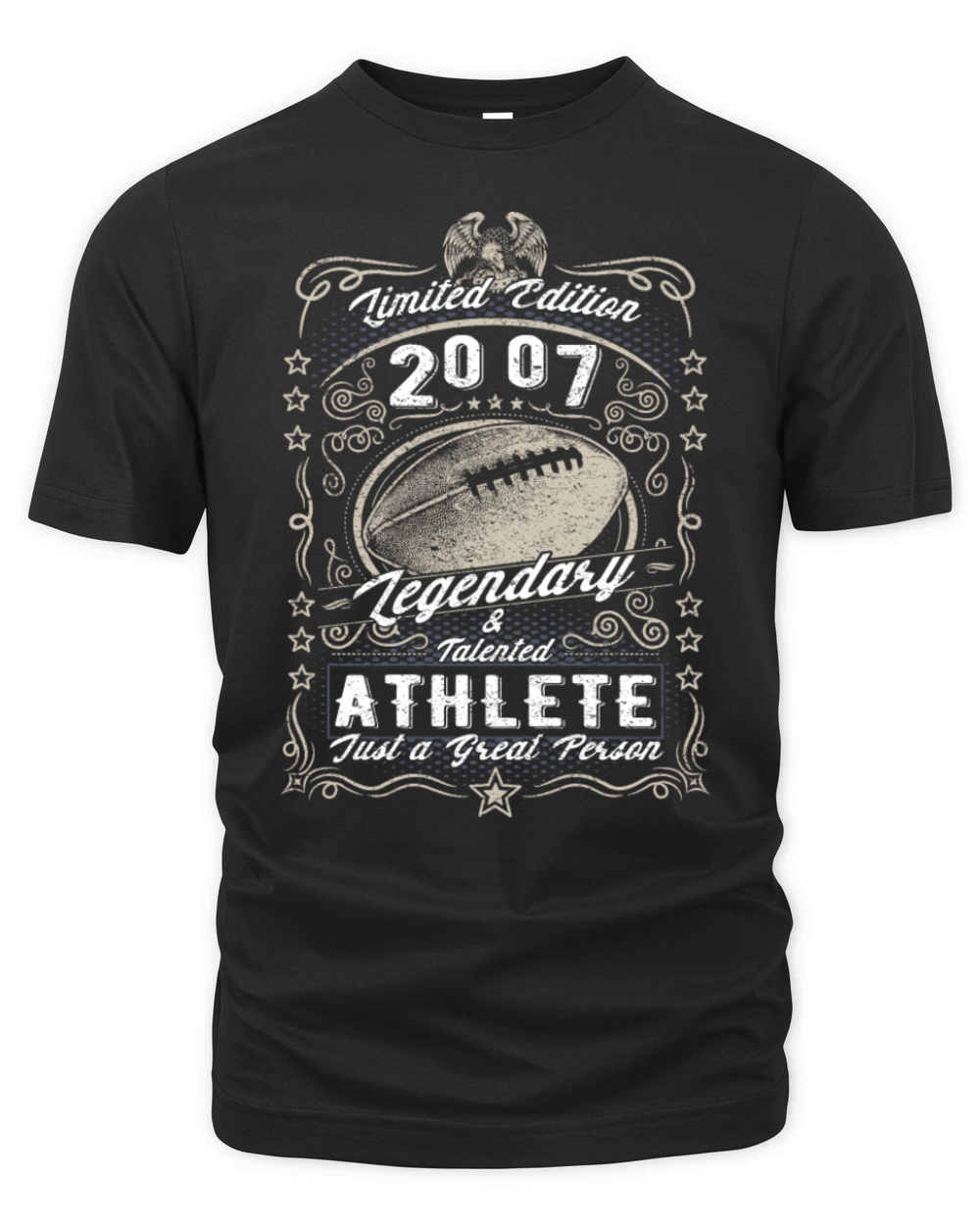 Vintage 2007 Football Birthday Gift Sport Hobby Organic Unisex T-shirt