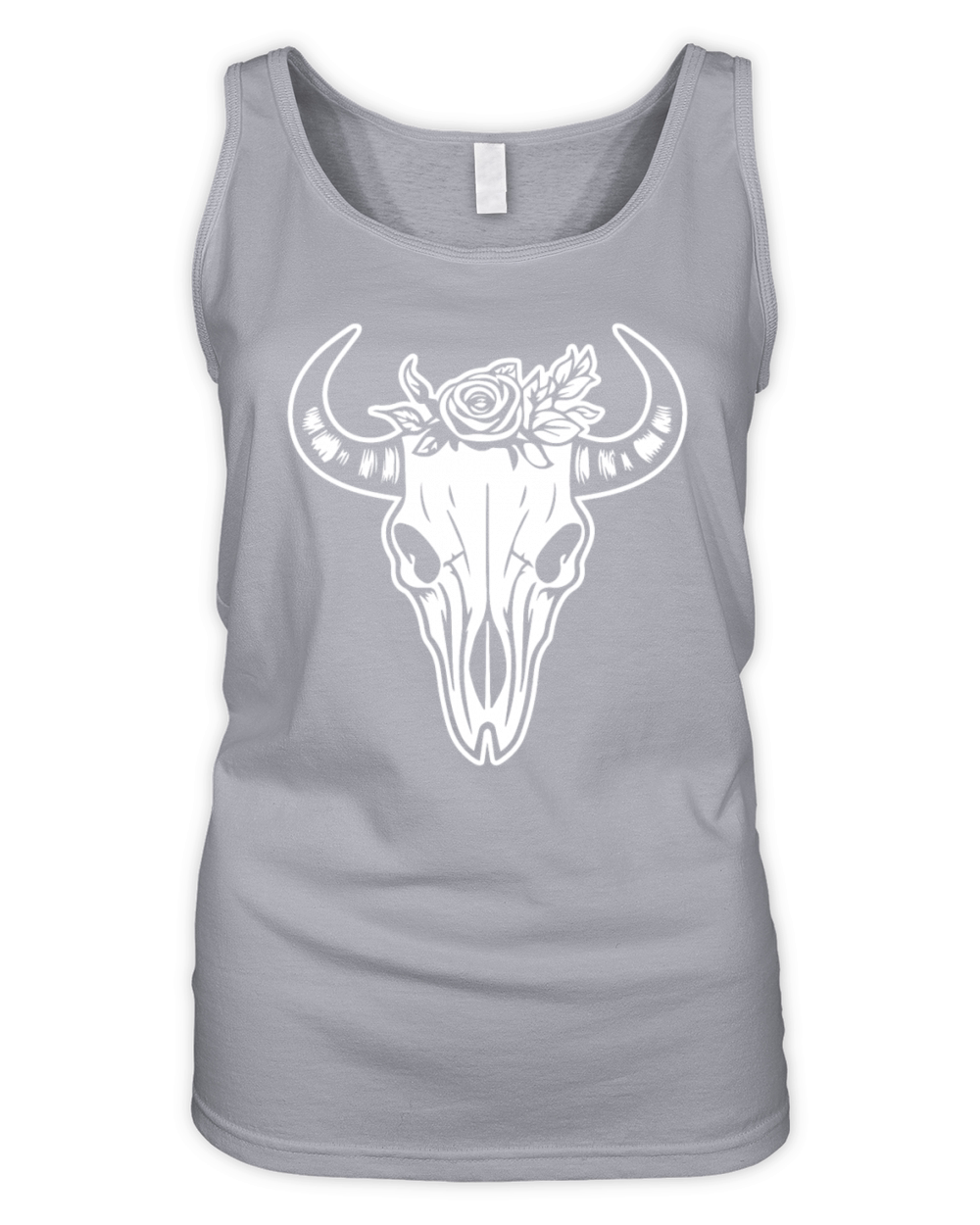 Cow Skull Boho Organic Women's Tank Top