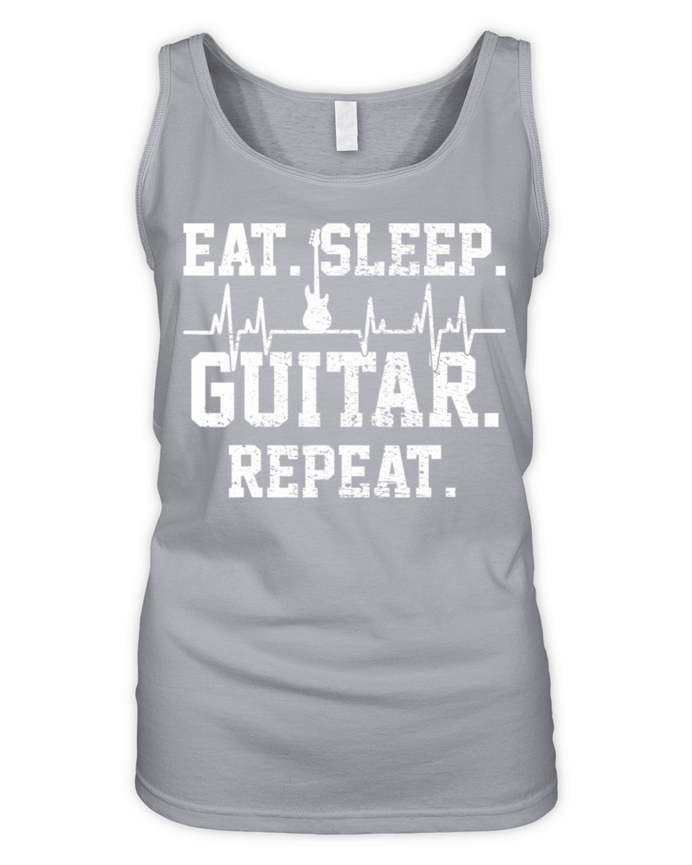 Guitar Music Player Vintage Heartbeat Organic Women's Tank Top