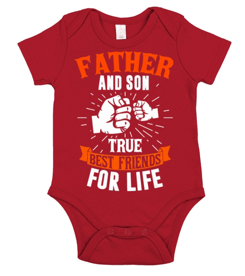 Father And Son True Best Friends Fathers Day Short Sleeve Baby One-Piece