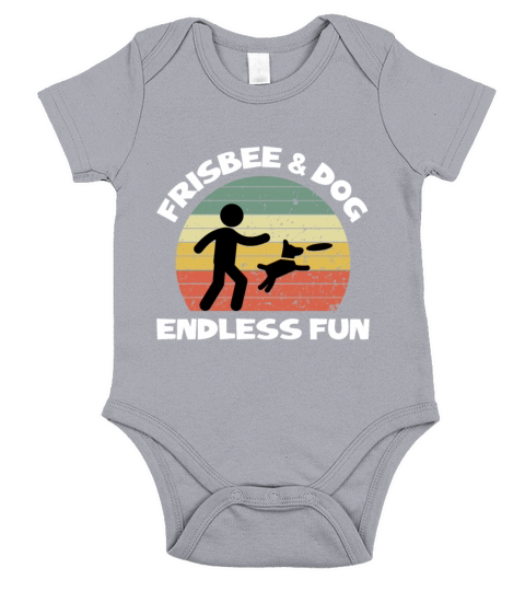 Frisbee And Dog Frisbee Quote Funny Short Sleeve Baby One-Piece