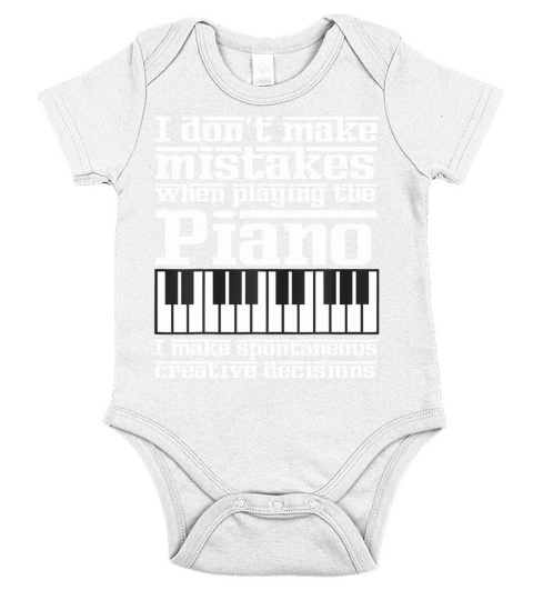 Funny Music Piano Pianist Keyboard Musician Quote Short Sleeve Baby One-Piece