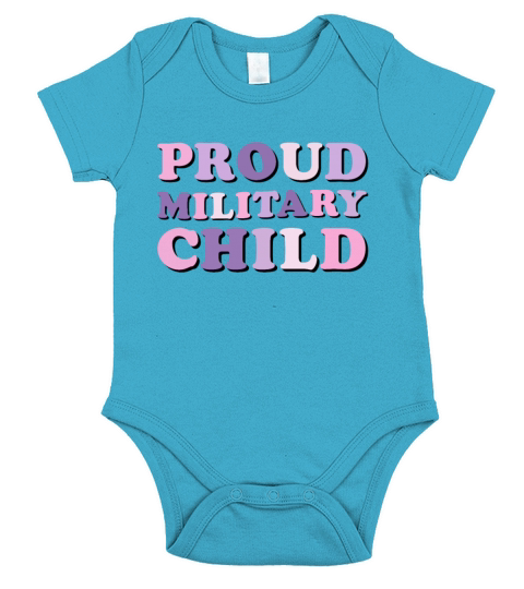 Proud Military Child Groovy purple up For Short Sleeve Baby One-Piece