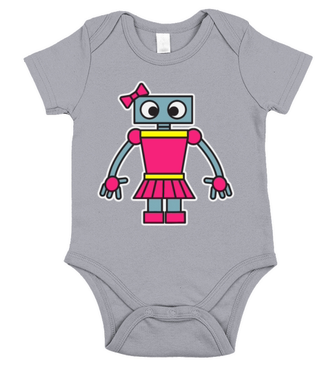 Robot Girl Fun Cute Dress Girly Robots Robotics En Short Sleeve Baby One-Piece