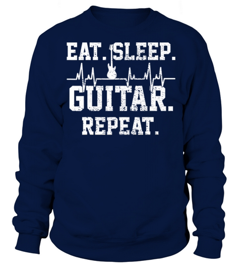 Guitar Music Player Vintage Heartbeat Sweatshirt Unisex