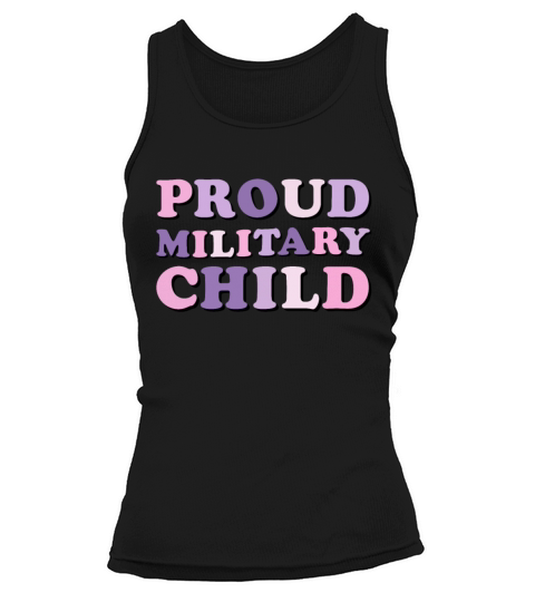 Proud Military Child Groovy purple up For Tank top Woman
