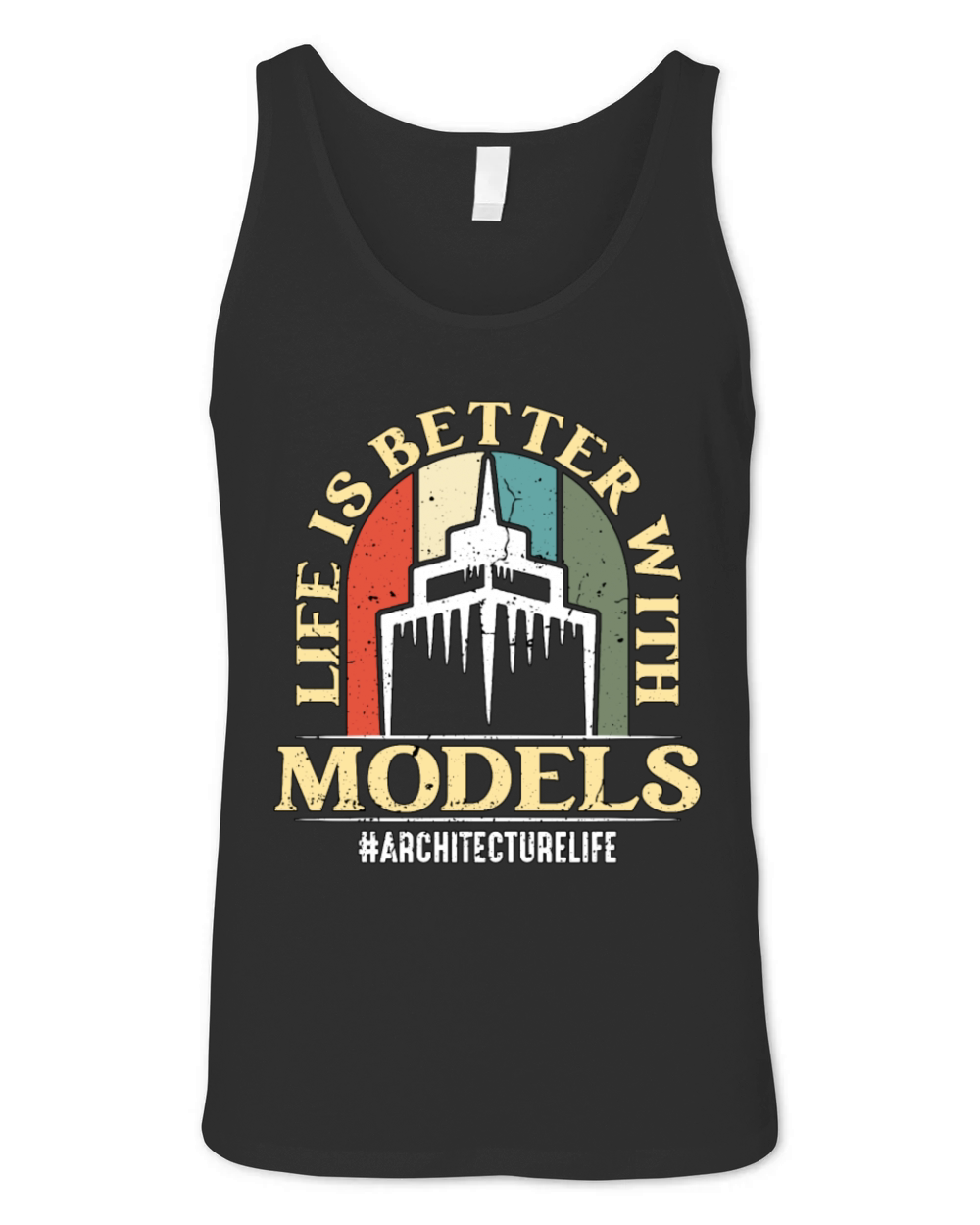 Architecture Life Is Better With Retro Engineering Unisex Jersey Tank