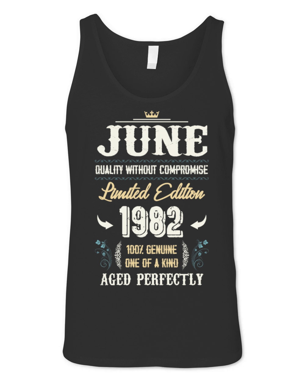 June 1982 Vintage Birthday Present Unisex Jersey Tank