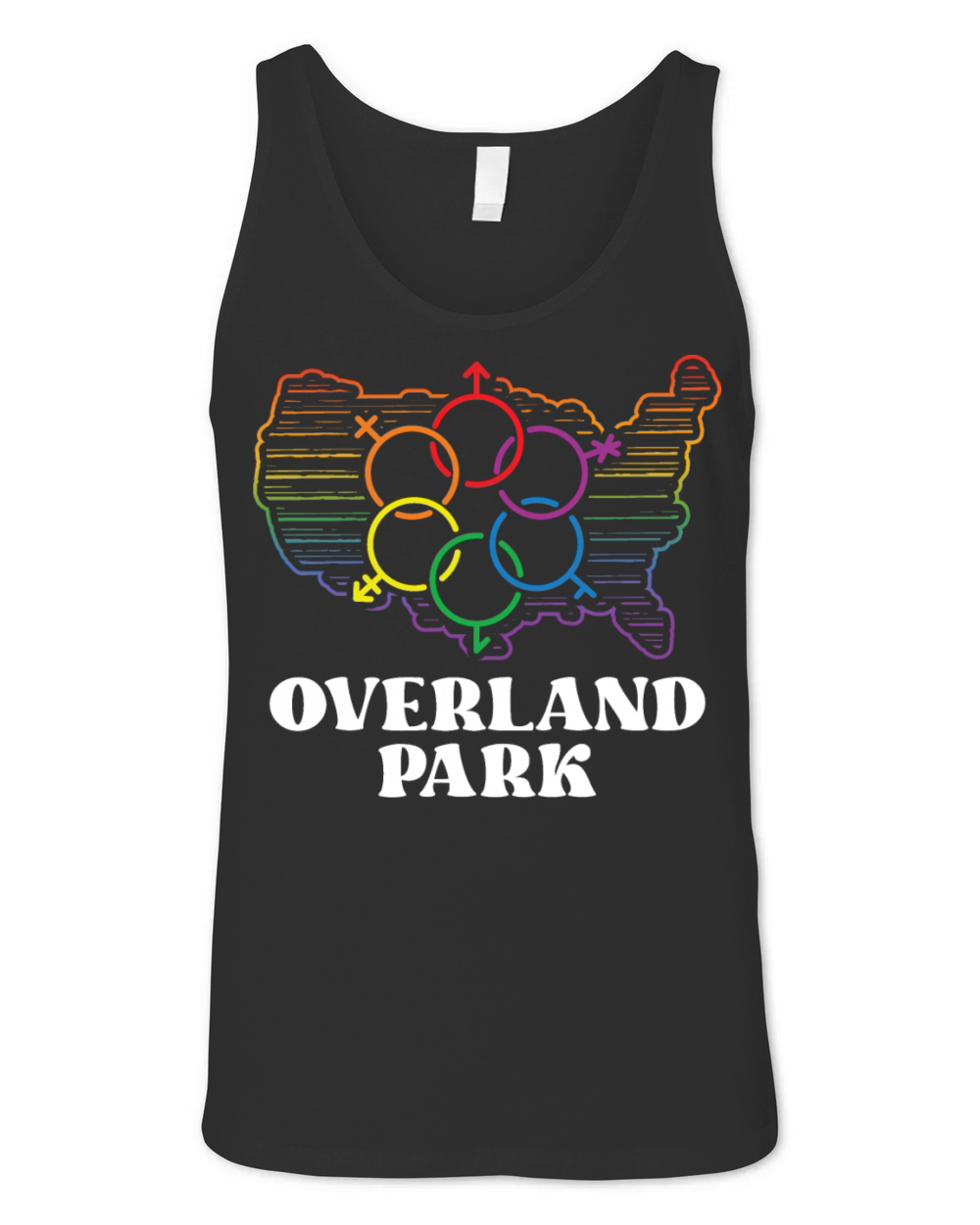 Overland Park Pride Flag Pride Month LGBTQ Flag Unisex Jersey Tank