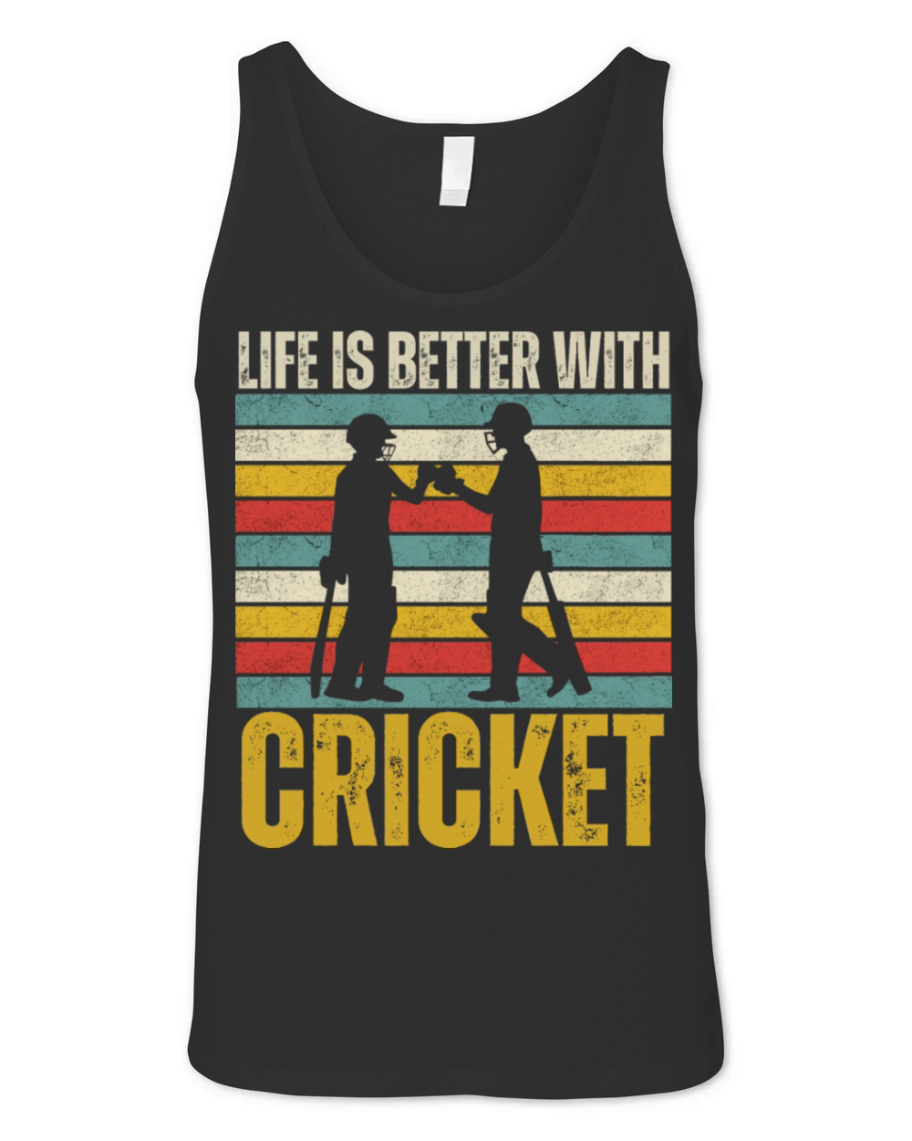 Retro Sunset Cricket Quotes For Cricket Sport Fans Unisex Jersey Tank