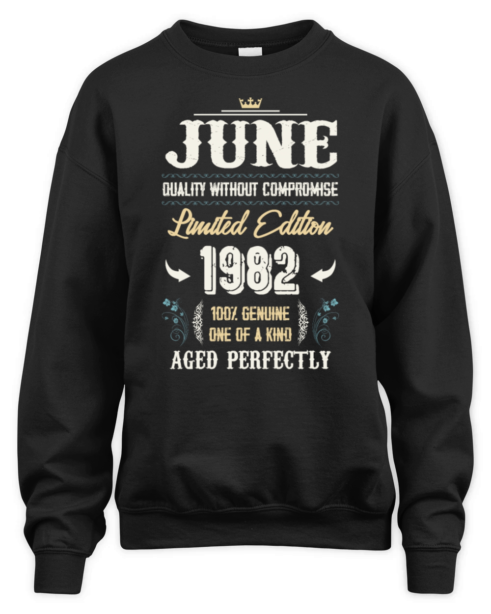 June 1982 Vintage Birthday Present Unisex Premium Crewneck Sweatshirt