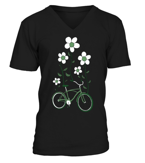 bike flowers shirt V-Neck T-shirt