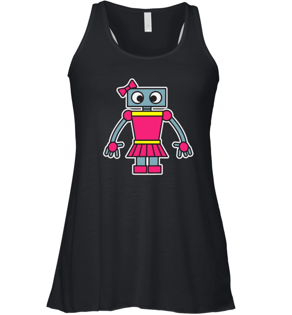 Robot Girl Fun Cute Dress Girly Robots Robotics En Women's Flowy Tank Top