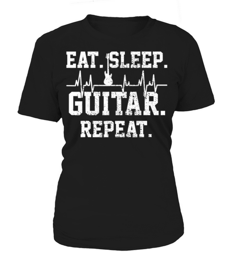 Guitar Music Player Vintage Heartbeat Women's T-Shirt
