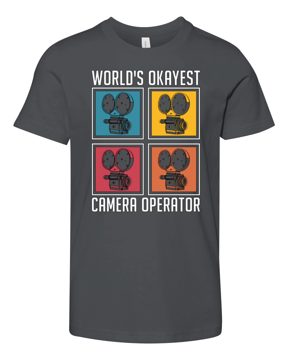 Camera Operator Worlds Okayest Retro Filmmaking Youth Unisex Jersey Tee