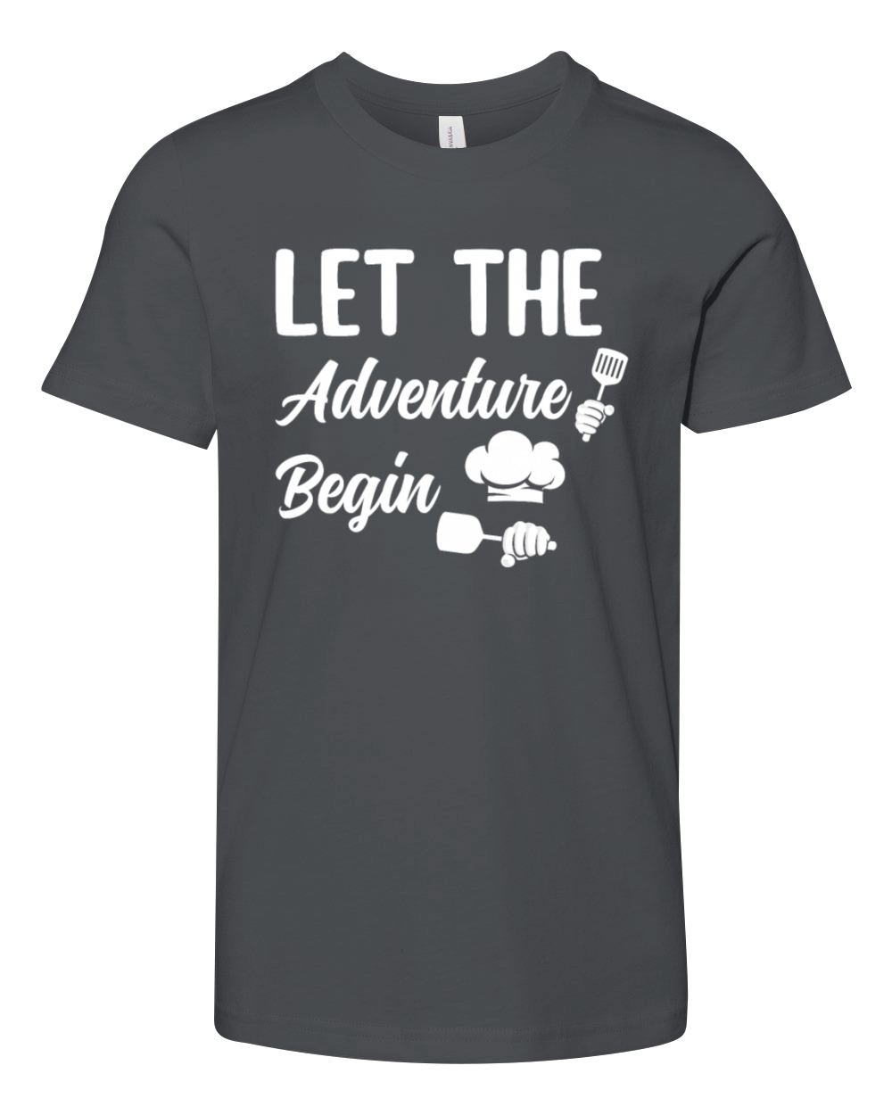 Let The Adventure Begin Cooking Tools Chef Cook Ki Youth Unisex Jersey Tee