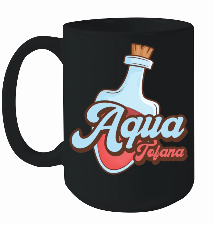 Aqua Tofana Vintage Poison Bottle Line Art Crime Ceramic Mug