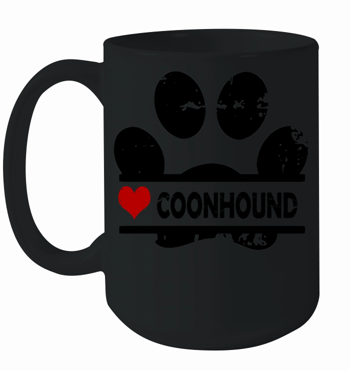 Coonhound Dog Paw Print Ceramic Mug