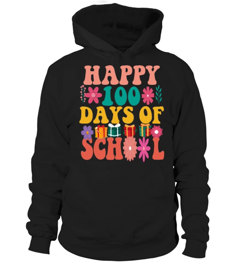 Happy 100 Day Of School Teacher Education Vintage Hoodie Unisex