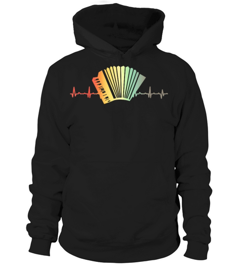 Retro Heartbeat Piano Air Accordion Squeezebox Hoodie Unisex