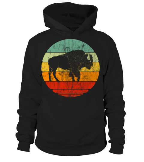 Retro Vintage Bison Hoodie Unisex