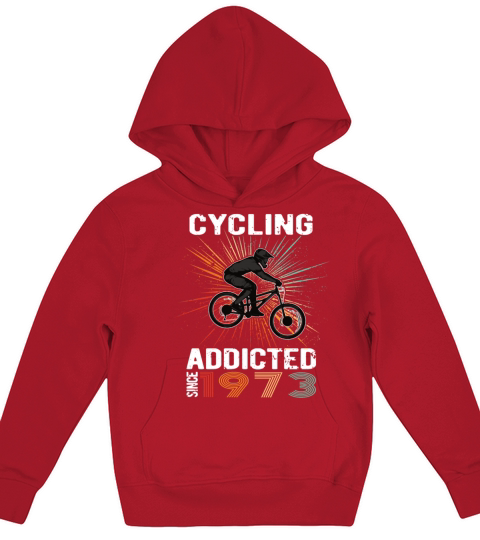 50 Birthday 1973 Vintage Retro Bicycle Cyclist Kids Hoodie