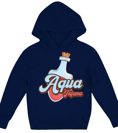 Aqua Tofana Vintage Poison Bottle Line Art Crime Kids Hoodie