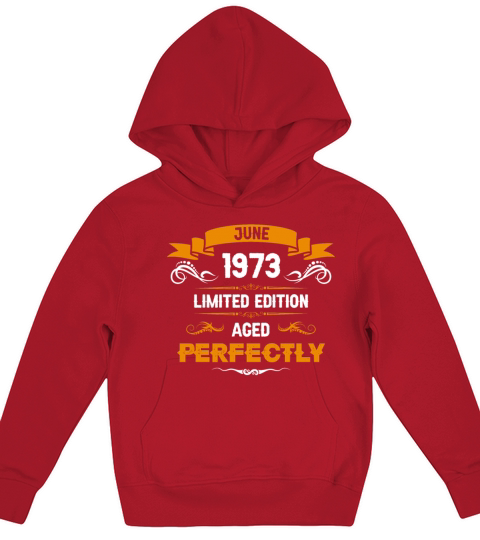 June 1973 Vintage Birthday Present Kids Hoodie