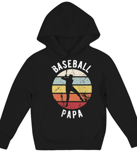 Retro Vintage - Sports Fan - Funny Baseball Papa Kids Hoodie