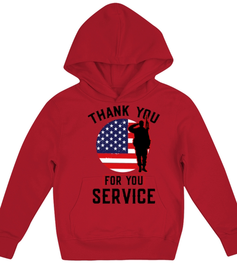Veterans Day Thank You For Your Service Kids Hoodie