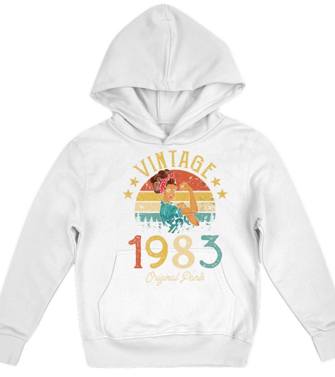 Vintage 1983 Made In 1983 39th Birthday Women 39 Y Kids Hoodie