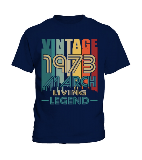 50th birthday march 1973 vintage 1973 Kids T-Shirt
