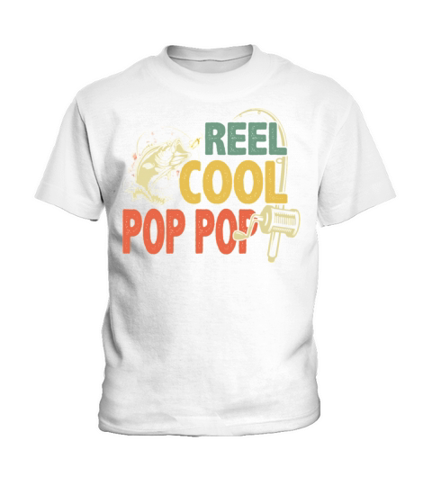 Fathers Day Vintage Reel Cool Pop Pop Kids T-Shirt