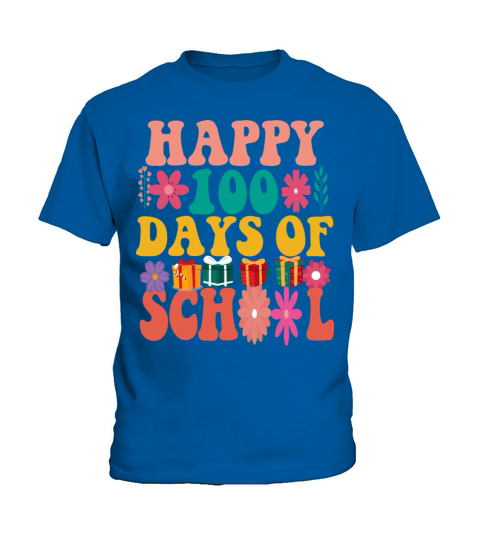Happy 100 Day Of School Teacher Education Vintage Kids T-Shirt