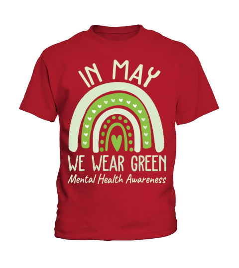 Mental Health Matters We Wear Green Awareness Kids T-Shirt