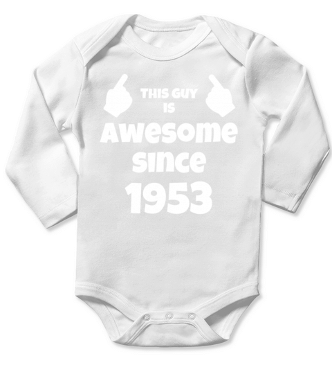70th Birthday Vintage 1953 Long Sleeve Baby One-Piece